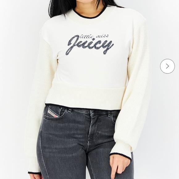 Juicy couture knit velvet cropped sweater - Picture 5 of 6